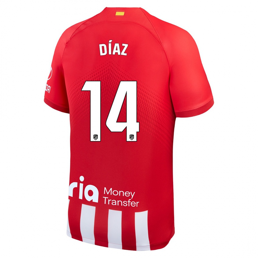 Kinder Javier Díaz #14 Rot-Weiss Heimtrikot Trikot 2023/24 T-Shirt Schweiz