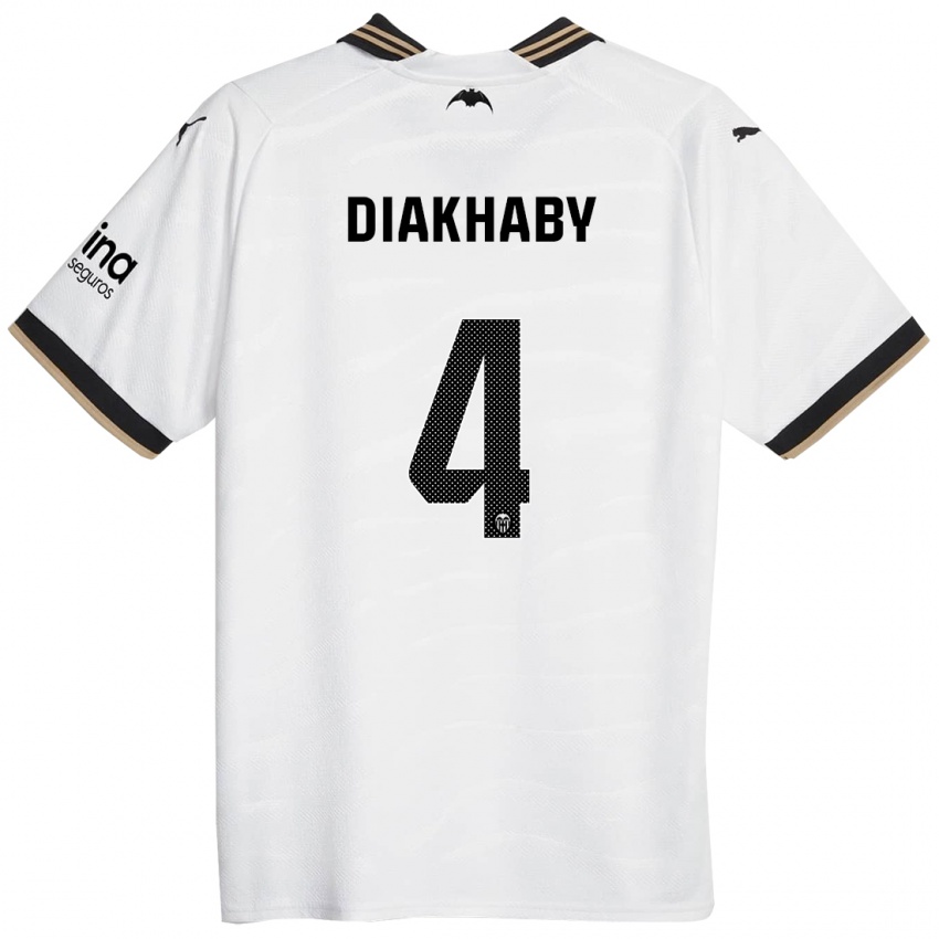 Enfant Maillot Mouctar Diakhaby #4 Blanc Tenues Domicile 2023/24 T-Shirt Suisse