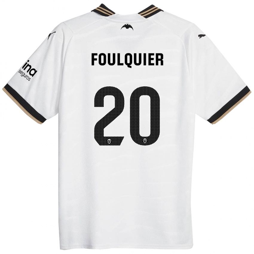 Enfant Maillot Dimitri Foulquier #20 Blanc Tenues Domicile 2023/24 T-Shirt Suisse