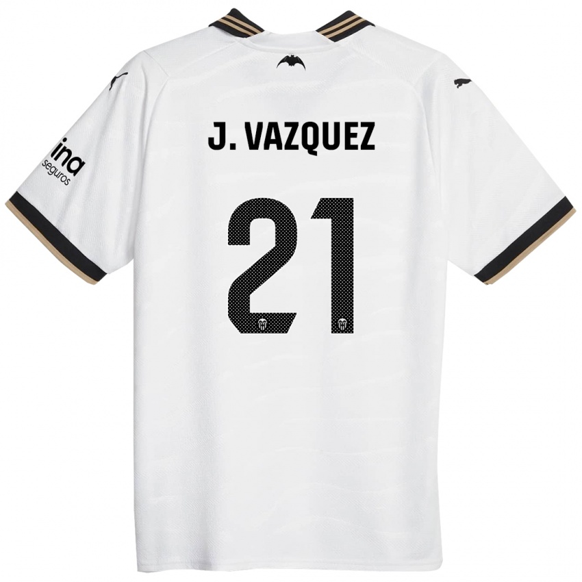 Enfant Maillot Jesús Vázquez #21 Blanc Tenues Domicile 2023/24 T-Shirt Suisse