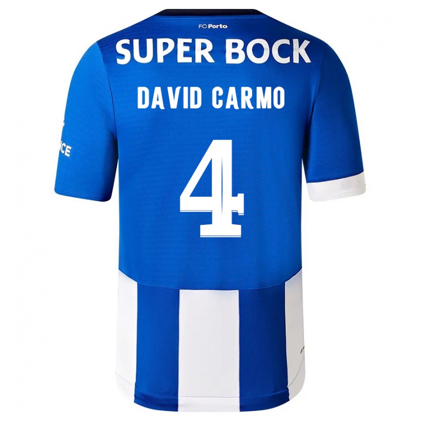 Kinder David Carmo #4 Blau Weiss Heimtrikot Trikot 2023/24 T-Shirt Schweiz