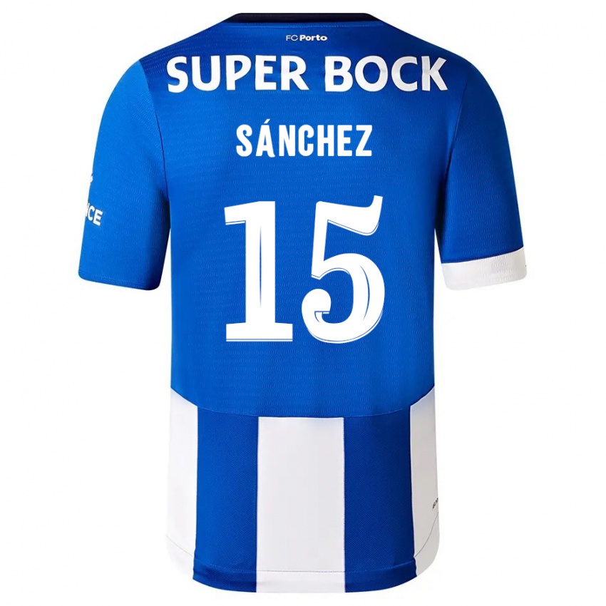 Enfant Maillot Jorge Sanchez #15 Bleu Blanc Tenues Domicile 2023/24 T-Shirt Suisse