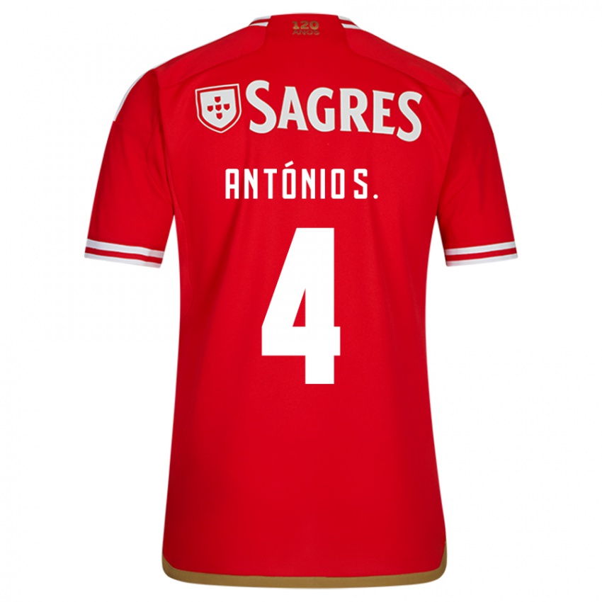 Enfant Maillot António Silva #4 Rouge Tenues Domicile 2023/24 T-Shirt Suisse