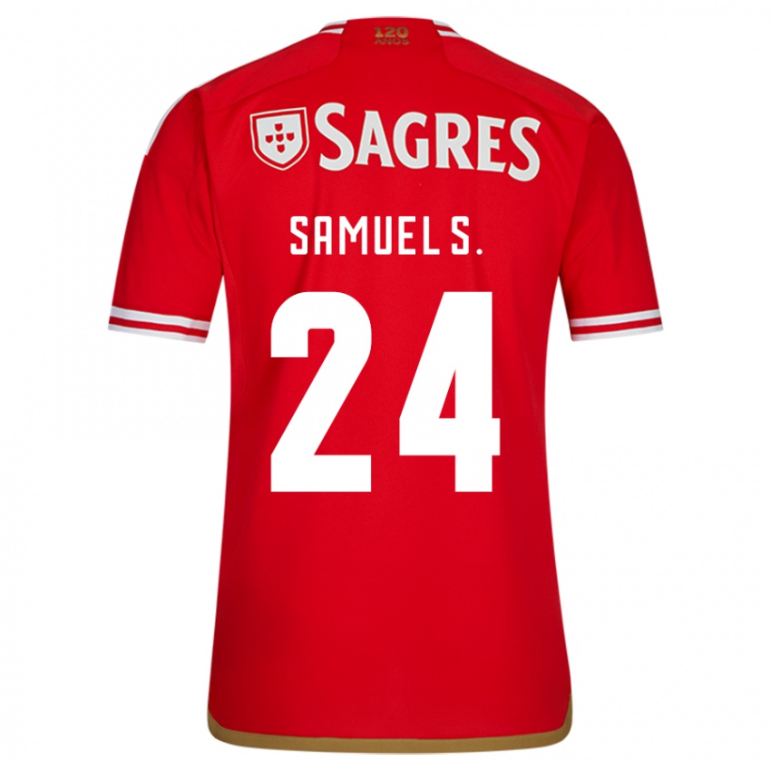 Enfant Maillot Samuel Soares #24 Rouge Tenues Domicile 2023/24 T-Shirt Suisse