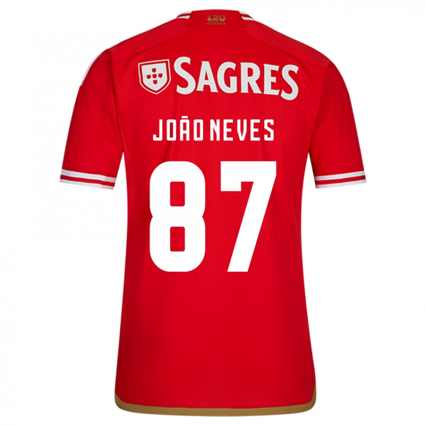 Enfant Maillot João Neves #87 Rouge Tenues Domicile 2023/24 T-Shirt Suisse
