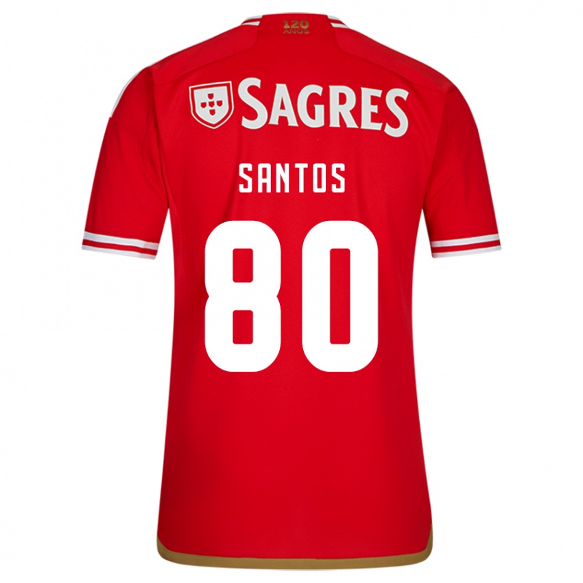 Enfant Maillot Pedro Santos #80 Rouge Tenues Domicile 2023/24 T-Shirt Suisse