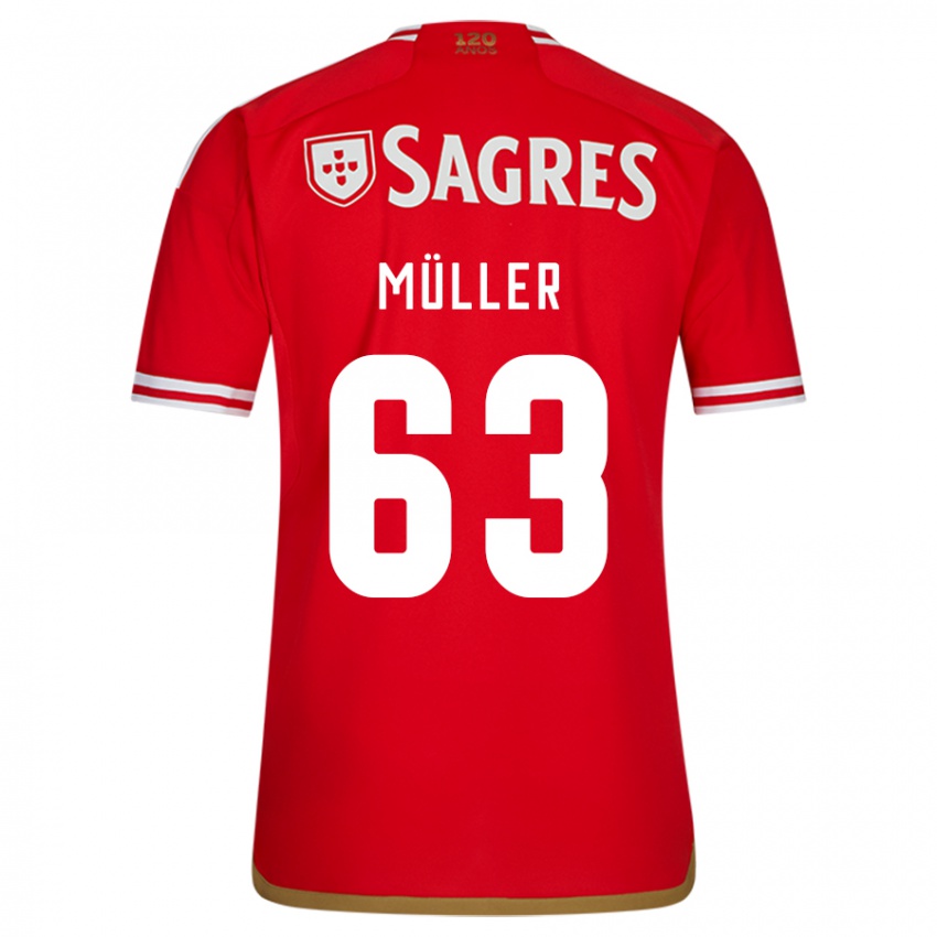 Enfant Maillot José Müller #63 Rouge Tenues Domicile 2023/24 T-Shirt Suisse