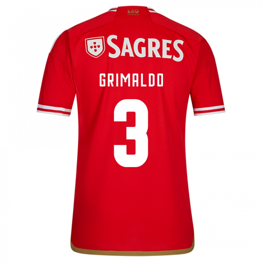 Enfant Maillot Alejandro Grimaldo #3 Rouge Tenues Domicile 2023/24 T-Shirt Suisse