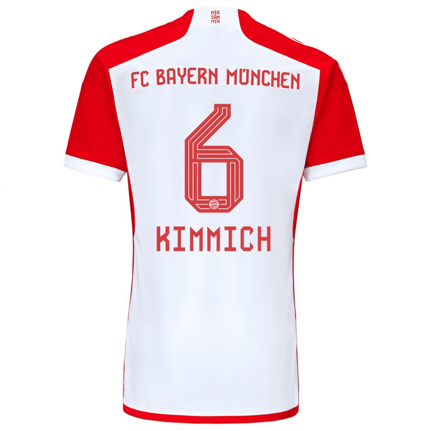 Kinder Joshua Kimmich #6 Rot-Weiss Heimtrikot Trikot 2023/24 T-Shirt Schweiz