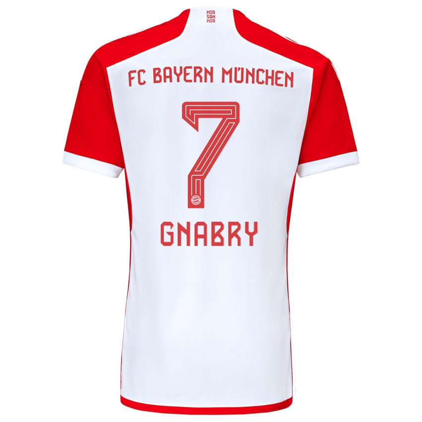 Kinder Serge Gnabry #7 Rot-Weiss Heimtrikot Trikot 2023/24 T-Shirt Schweiz