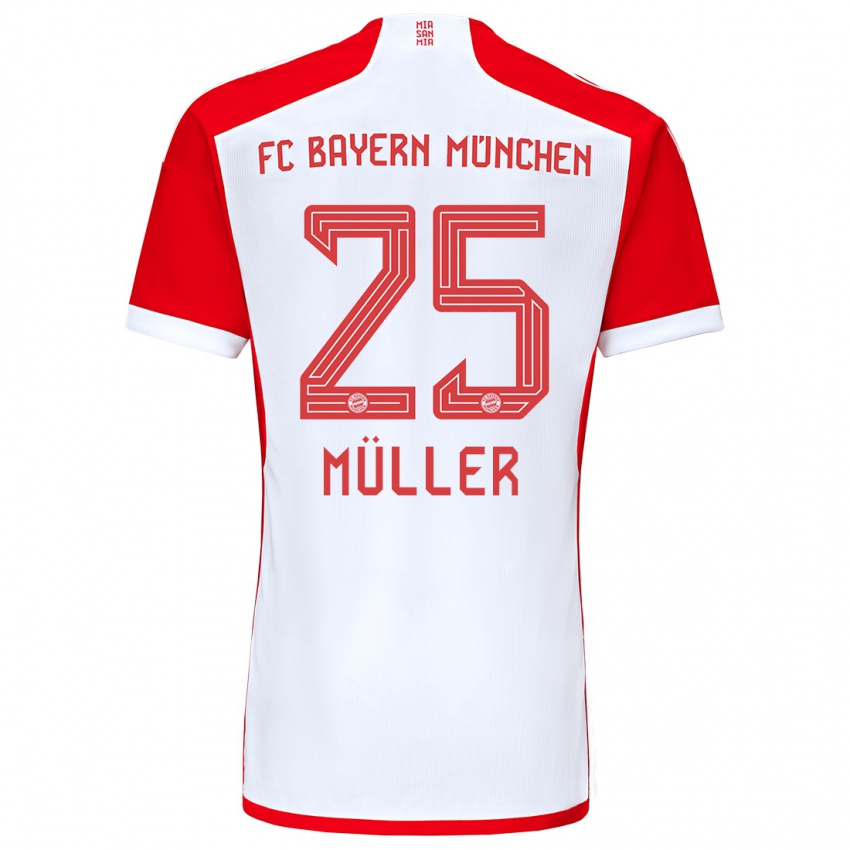 Kinder Thomas Müller #25 Rot-Weiss Heimtrikot Trikot 2023/24 T-Shirt Schweiz