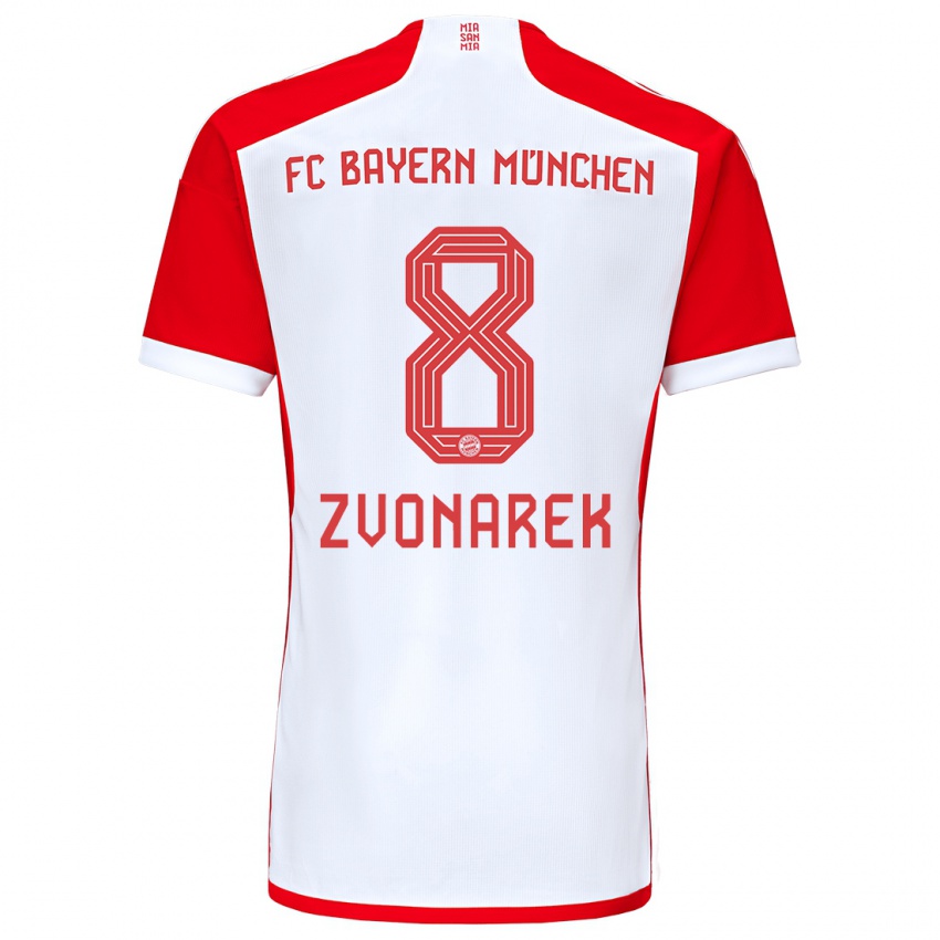 Kinder Lovro Zvonarek #8 Rot-Weiss Heimtrikot Trikot 2023/24 T-Shirt Schweiz