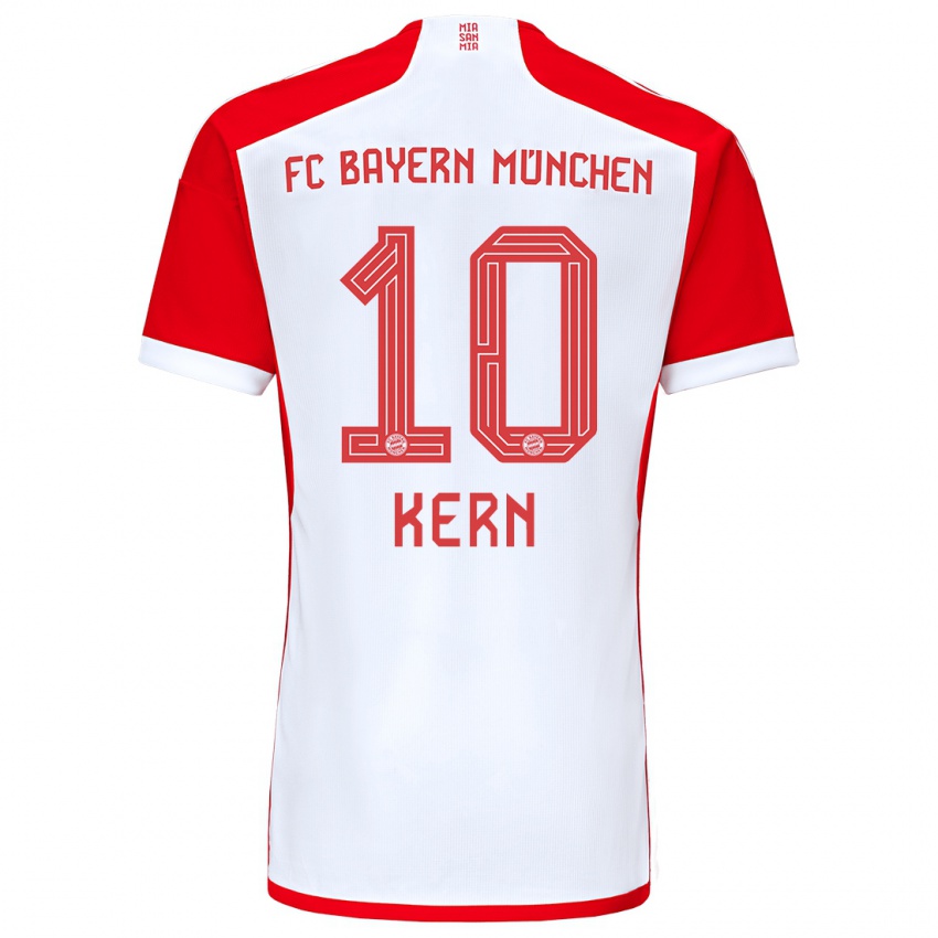 Enfant Maillot Timo Kern #10 Rouge Blanc Tenues Domicile 2023/24 T-Shirt Suisse