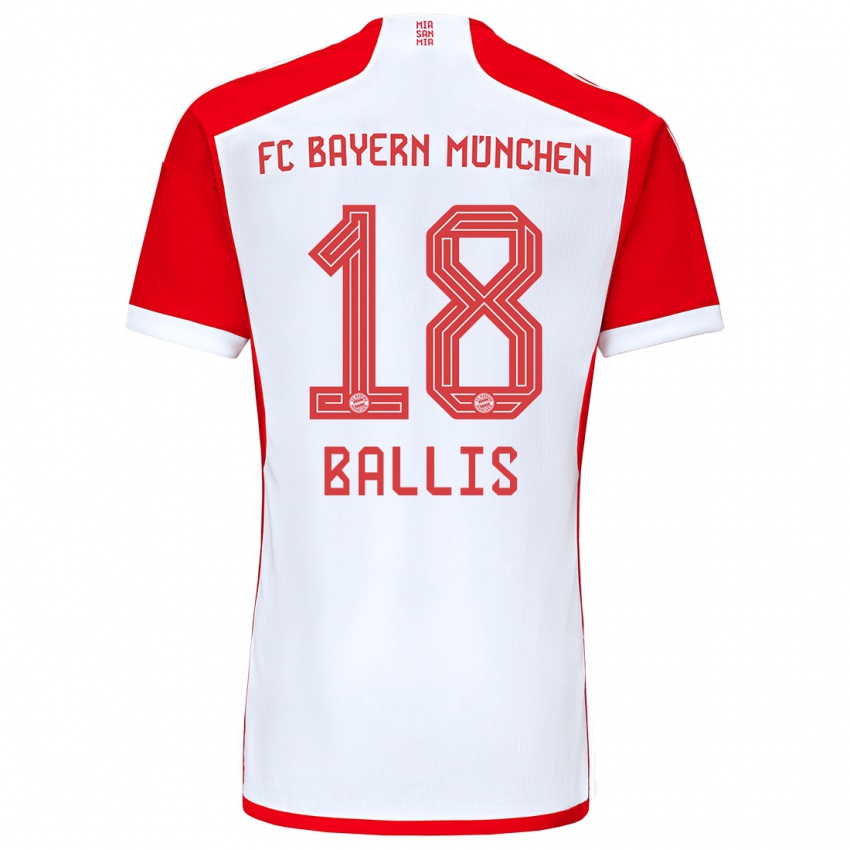 Kinder Benjamin Ballis #18 Rot-Weiss Heimtrikot Trikot 2023/24 T-Shirt Schweiz