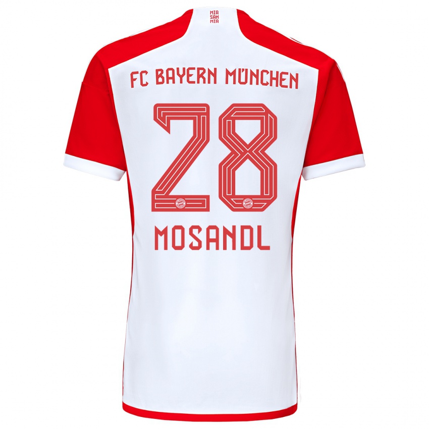 Kinder Moritz Mosandl #28 Rot-Weiss Heimtrikot Trikot 2023/24 T-Shirt Schweiz