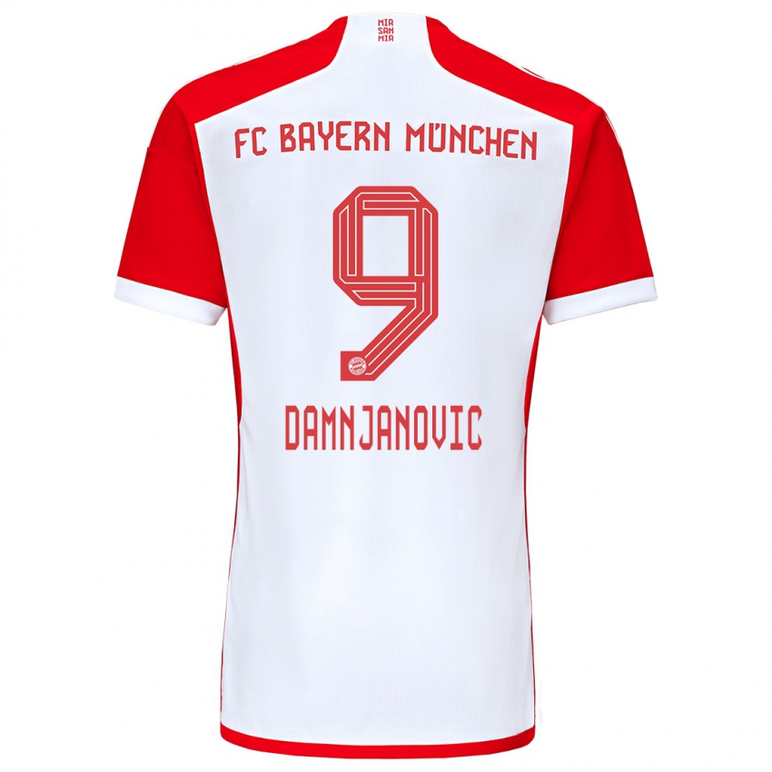 Enfant Maillot Jovana Damnjanovic #9 Rouge Blanc Tenues Domicile 2023/24 T-Shirt Suisse