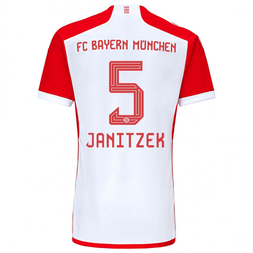 Kinder Justin Janitzek #5 Rot-Weiss Heimtrikot Trikot 2023/24 T-Shirt Schweiz