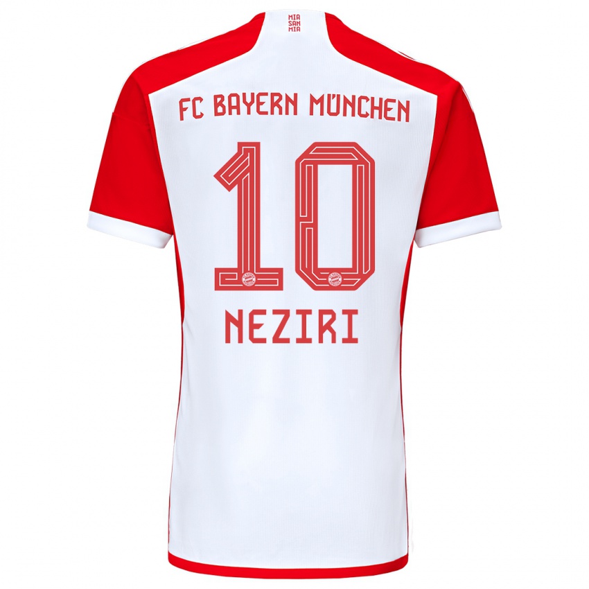 Kinder Behar Neziri #10 Rot-Weiss Heimtrikot Trikot 2023/24 T-Shirt Schweiz