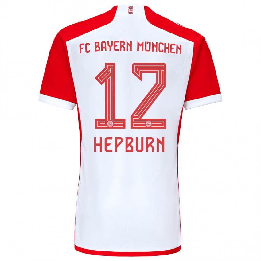Kinder Barry Hepburn #12 Rot-Weiss Heimtrikot Trikot 2023/24 T-Shirt Schweiz