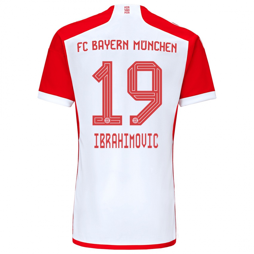 Enfant Maillot Arijon Ibrahimovic #19 Rouge Blanc Tenues Domicile 2023/24 T-Shirt Suisse