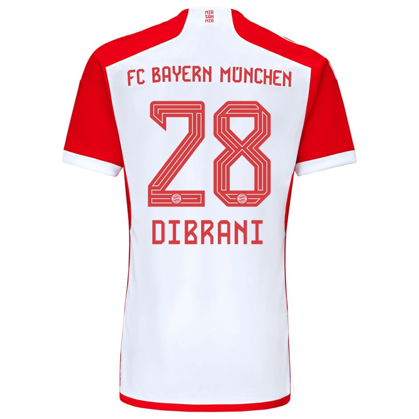 Enfant Maillot Benjamin Dibrani #28 Rouge Blanc Tenues Domicile 2023/24 T-Shirt Suisse