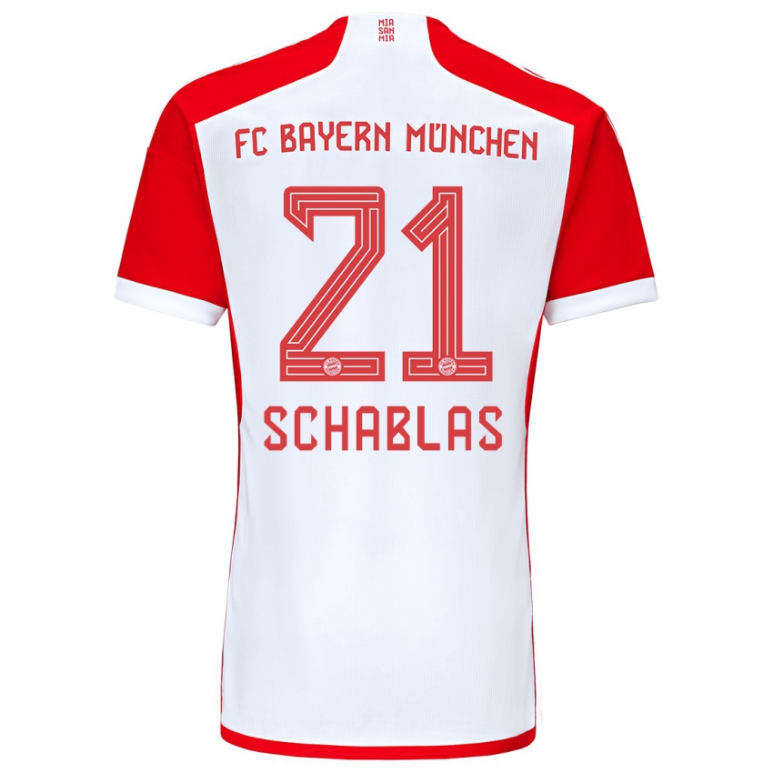 Enfant Maillot Matteo Schablas #21 Rouge Blanc Tenues Domicile 2023/24 T-Shirt Suisse