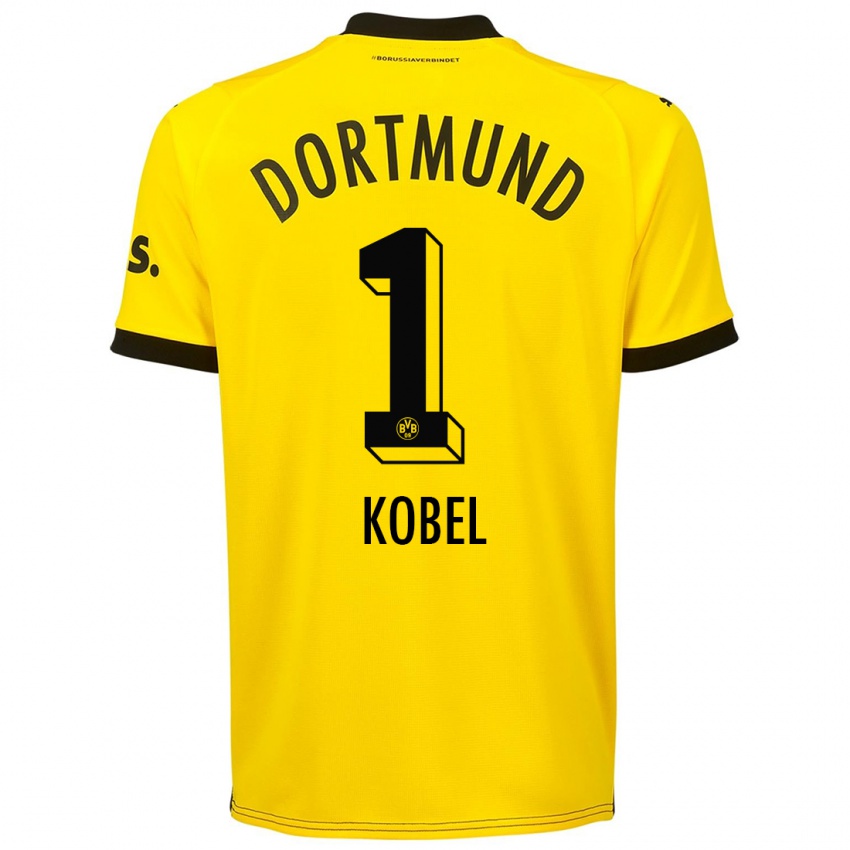 Kinder Gregor Kobel #1 Gelb Heimtrikot Trikot 2023/24 T-Shirt Schweiz