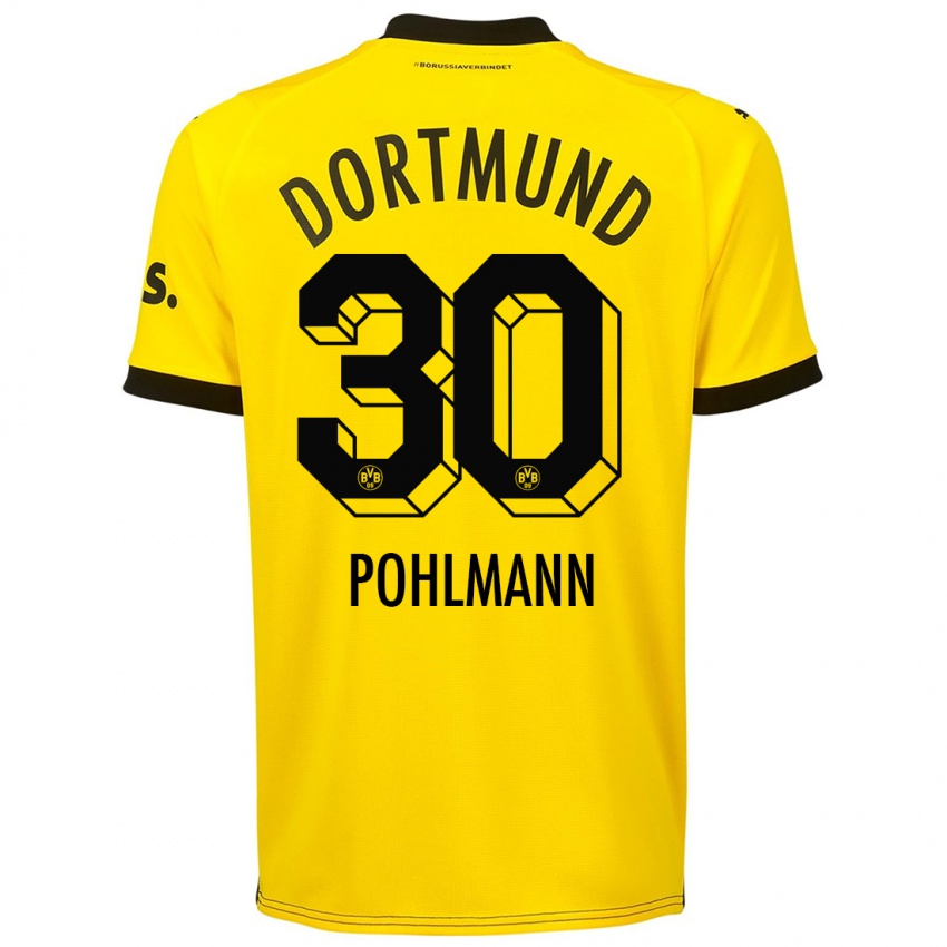Enfant Maillot Ole Pohlmann #30 Jaune Tenues Domicile 2023/24 T-Shirt Suisse