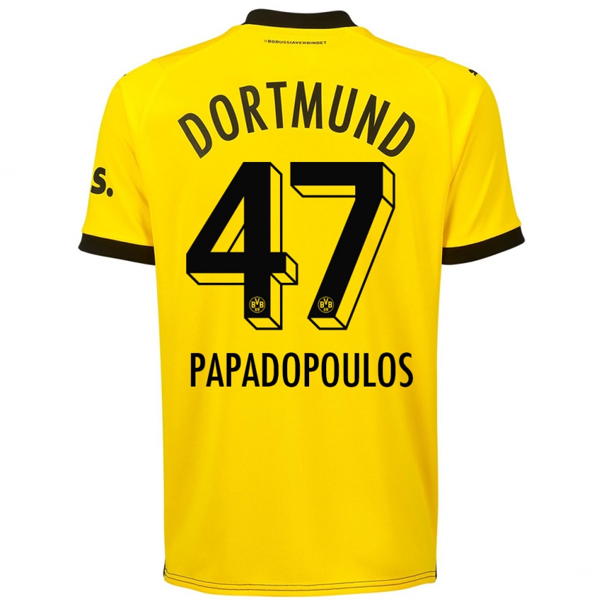 Kinder Antonios Papadopoulos #47 Gelb Heimtrikot Trikot 2023/24 T-Shirt Schweiz