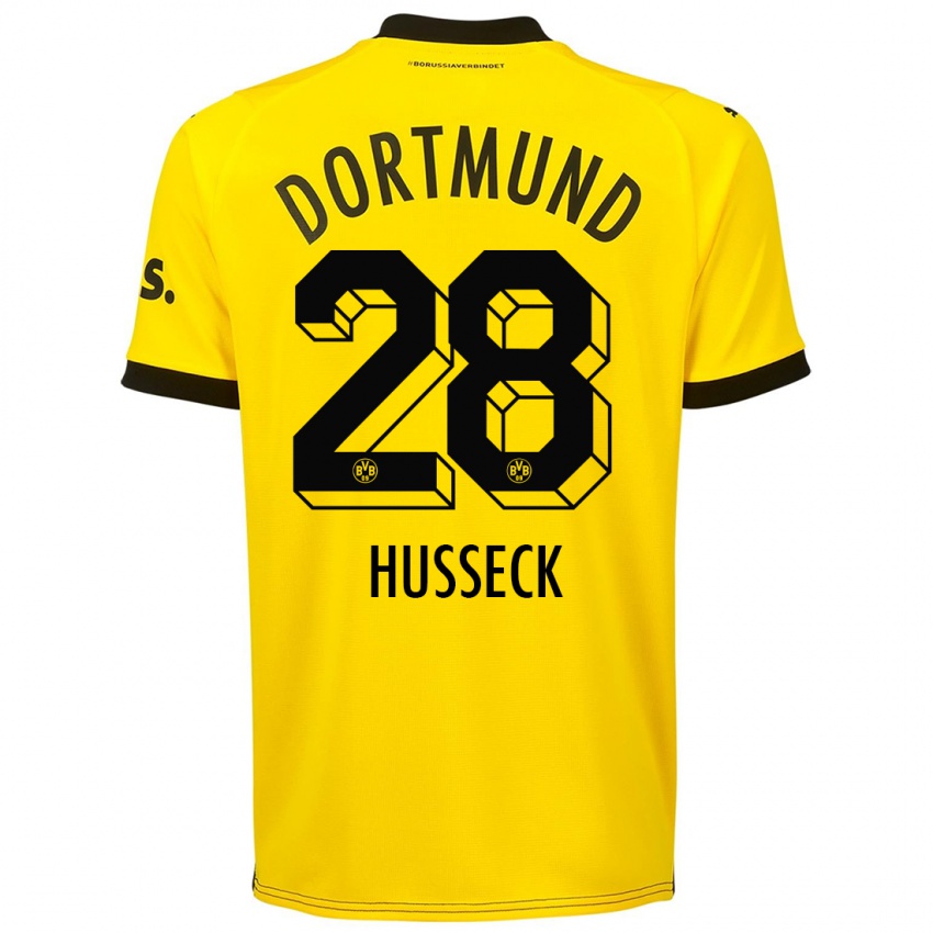 Kinder Jonah Husseck #28 Gelb Heimtrikot Trikot 2023/24 T-Shirt Schweiz