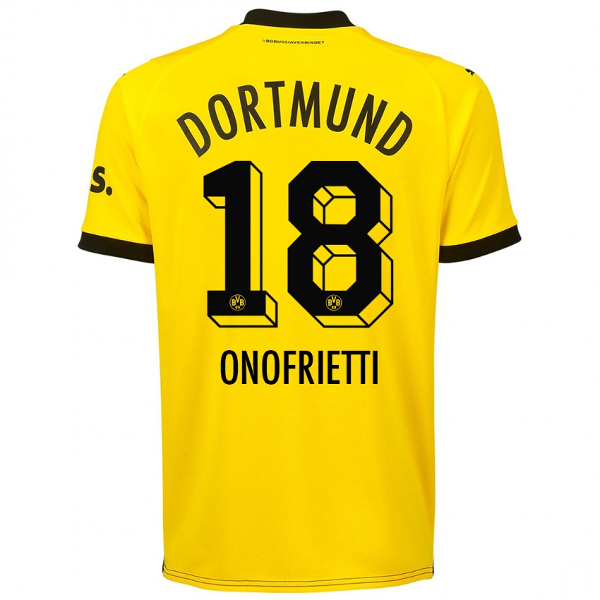 Enfant Maillot Vincenzo Onofrietti #18 Jaune Tenues Domicile 2023/24 T-Shirt Suisse