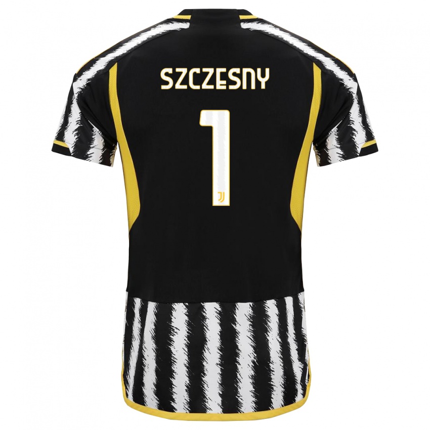 Enfant Maillot Wojciech Szczesny #1 Noir Blanc Tenues Domicile 2023/24 T-Shirt Suisse