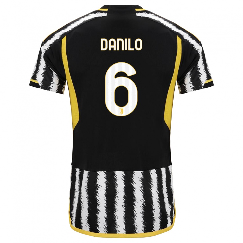 Enfant Maillot Danilo #6 Noir Blanc Tenues Domicile 2023/24 T-Shirt Suisse