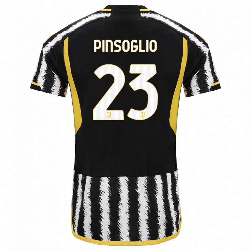 Kinder Carlo Pinsoglio #23 Schwarz-Weiss Heimtrikot Trikot 2023/24 T-Shirt Schweiz
