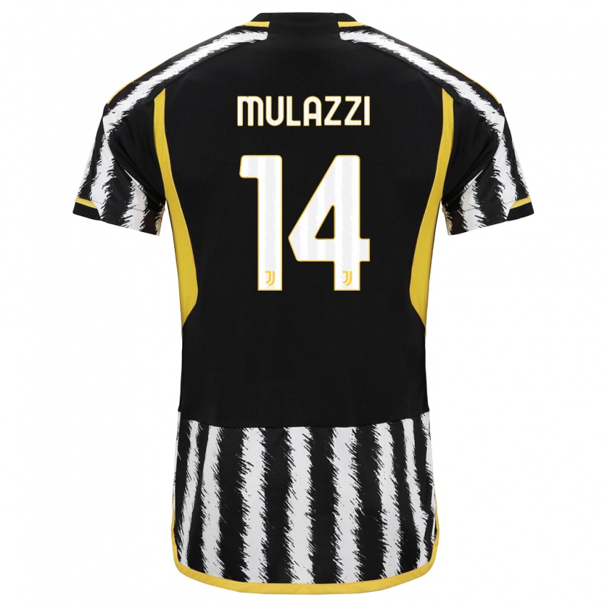 Kinder Gabriele Mulazzi #14 Schwarz-Weiss Heimtrikot Trikot 2023/24 T-Shirt Schweiz