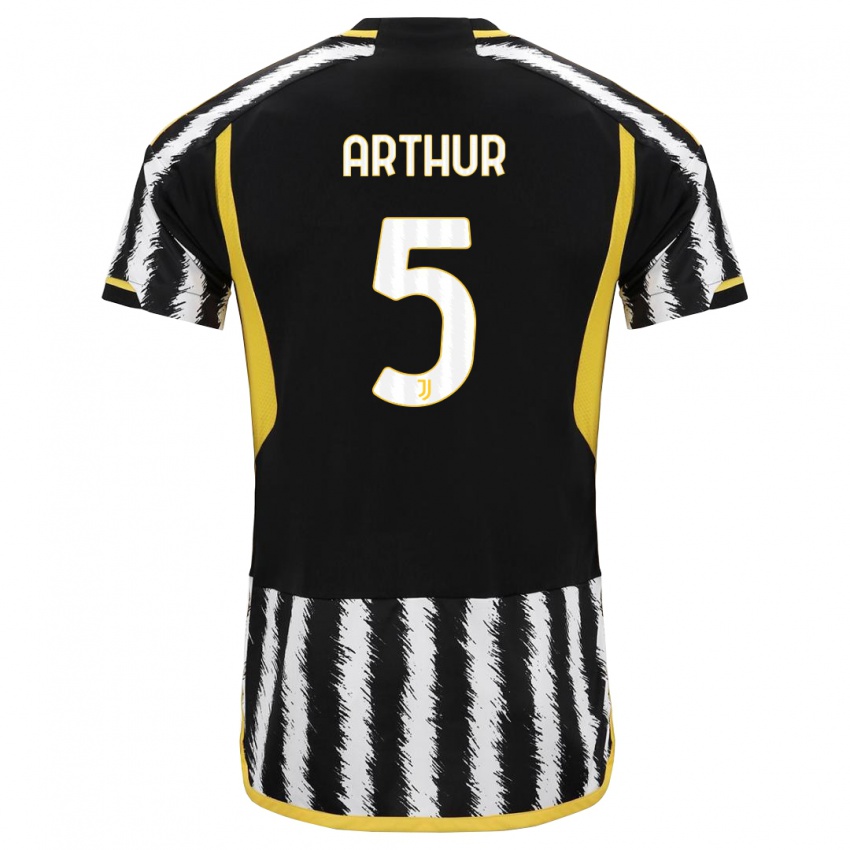 Enfant Maillot Arthur #5 Noir Blanc Tenues Domicile 2023/24 T-Shirt Suisse