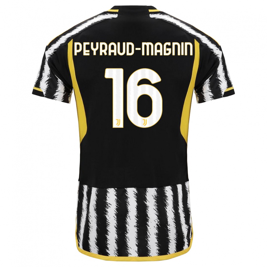 Enfant Maillot Pauline Peyraud-Magnin #16 Noir Blanc Tenues Domicile 2023/24 T-Shirt Suisse