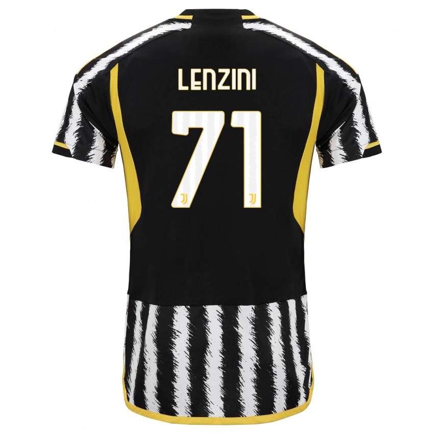 Enfant Maillot Martina Lenzini #71 Noir Blanc Tenues Domicile 2023/24 T-Shirt Suisse