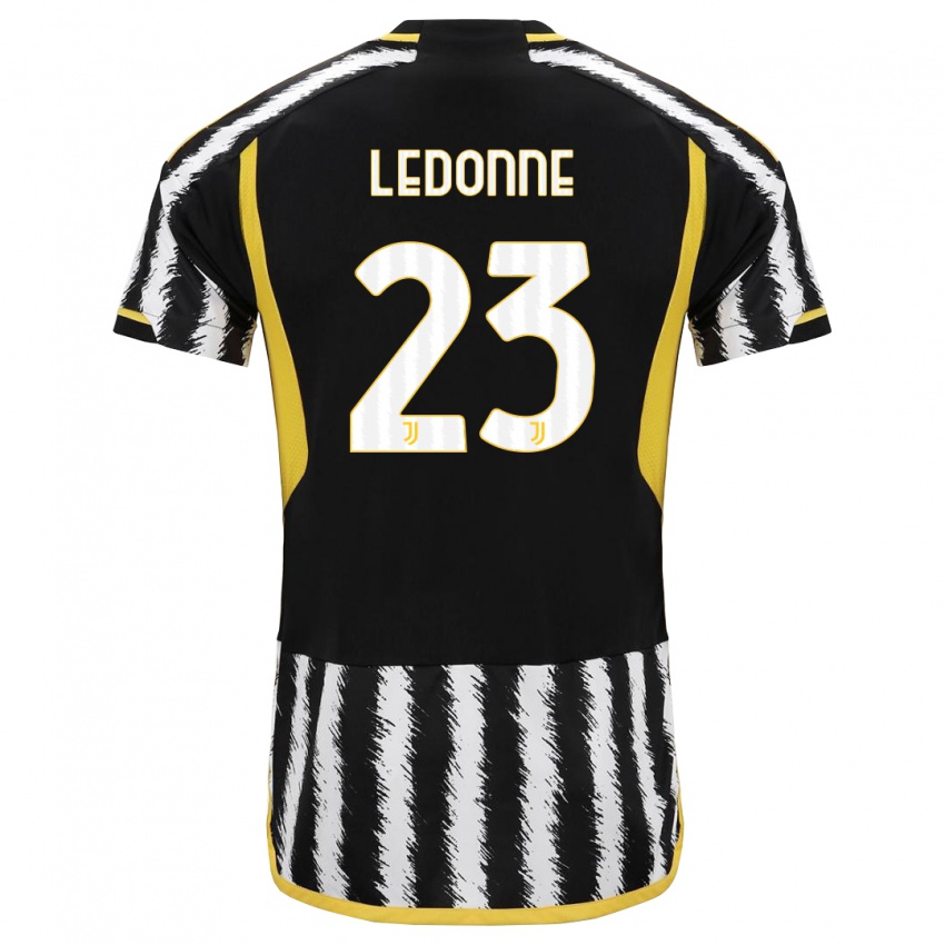 Enfant Maillot Nicolo Ledonne #23 Noir Blanc Tenues Domicile 2023/24 T-Shirt Suisse