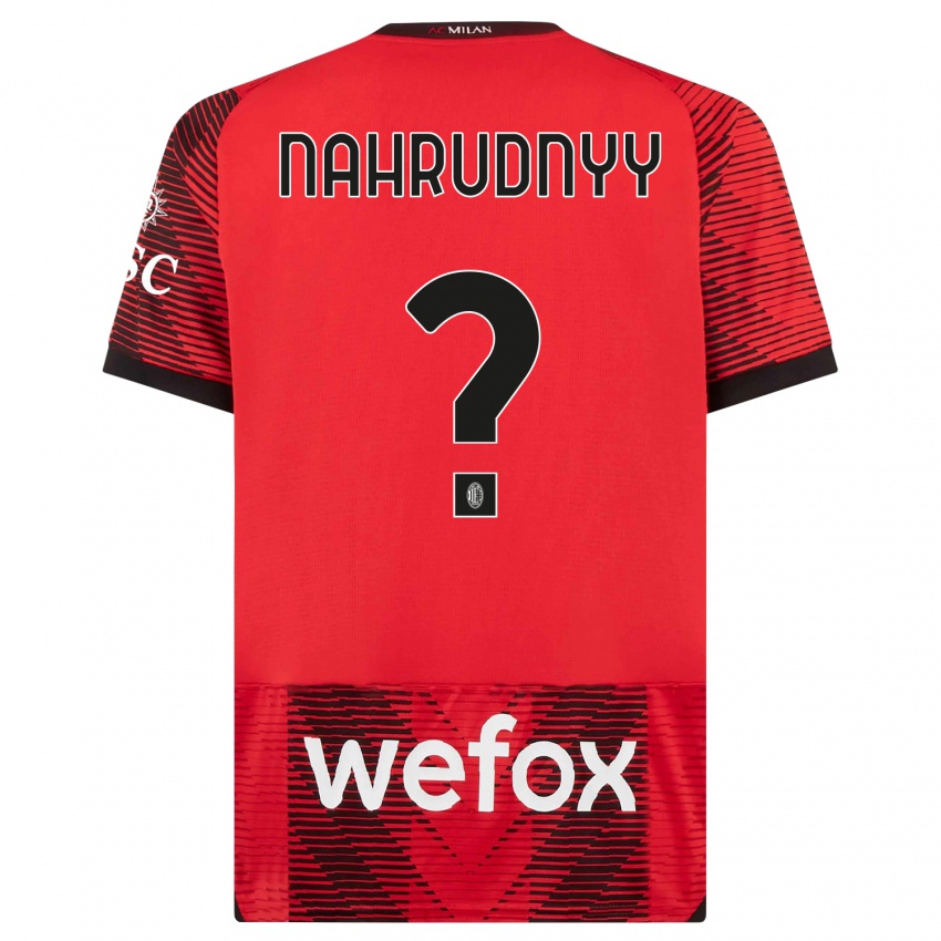 Enfant Maillot Vladislav Nahrudnyy #0 Rouge Noir Tenues Domicile 2023/24 T-Shirt Suisse