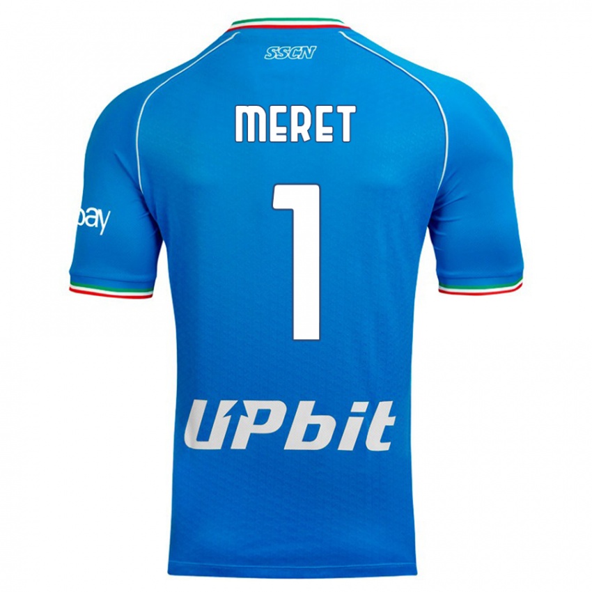 Enfant Maillot Alex Meret #1 Bleu Ciel Tenues Domicile 2023/24 T-Shirt Suisse