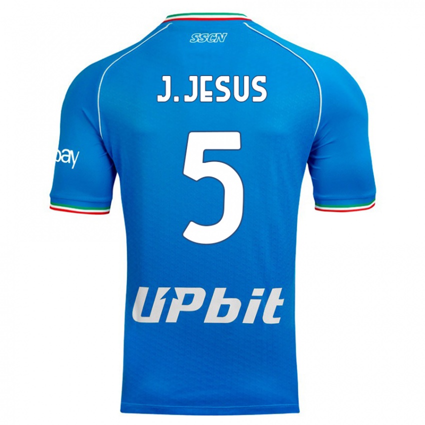 Enfant Maillot Juan Jesus #5 Bleu Ciel Tenues Domicile 2023/24 T-Shirt Suisse