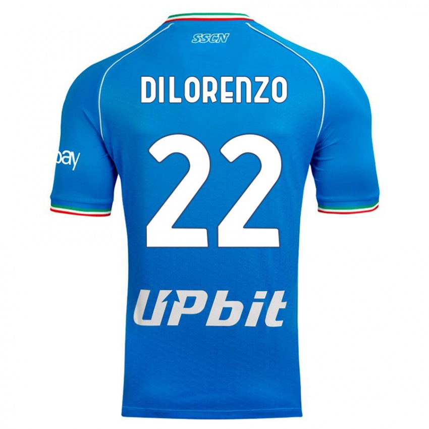 Enfant Maillot Giovanni Di Lorenzo #22 Bleu Ciel Tenues Domicile 2023/24 T-Shirt Suisse