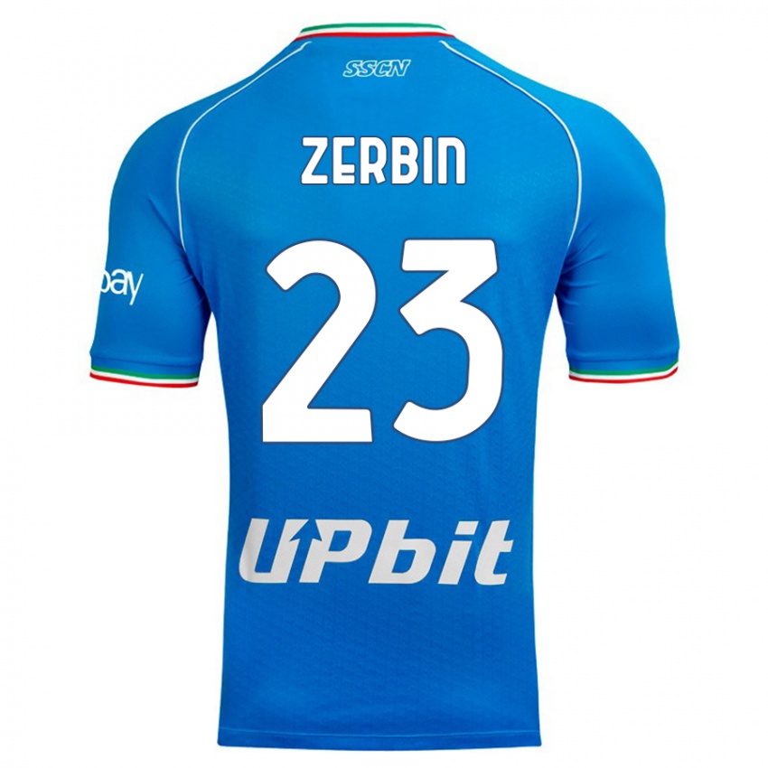 Enfant Maillot Alessio Zerbin #23 Bleu Ciel Tenues Domicile 2023/24 T-Shirt Suisse
