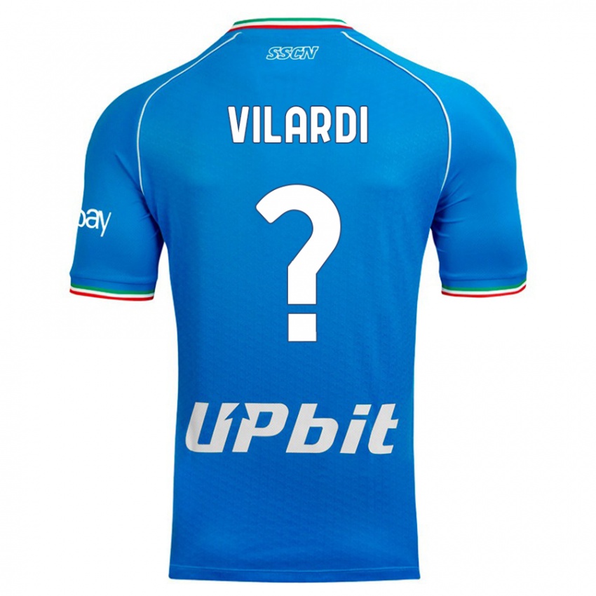 Enfant Maillot Mario Vilardi #0 Bleu Ciel Tenues Domicile 2023/24 T-Shirt Suisse