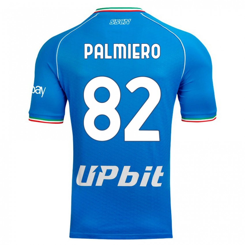 Enfant Maillot Luca Palmiero #82 Bleu Ciel Tenues Domicile 2023/24 T-Shirt Suisse