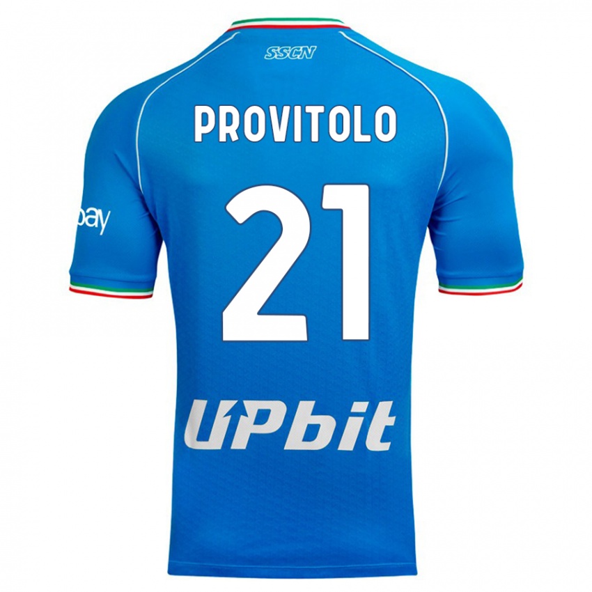 Enfant Maillot Vincenzo Provitolo #21 Bleu Ciel Tenues Domicile 2023/24 T-Shirt Suisse