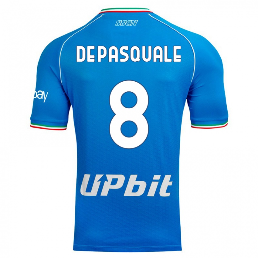 Enfant Maillot Dylan De Pasquale #8 Bleu Ciel Tenues Domicile 2023/24 T-Shirt Suisse