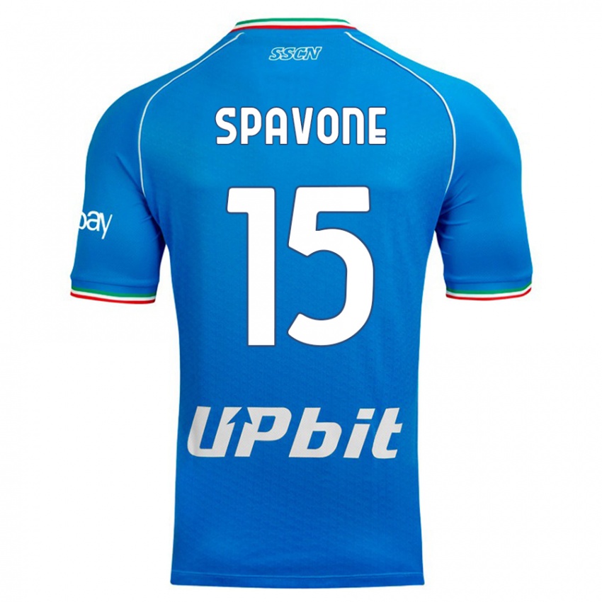 Enfant Maillot Alessandro Spavone #15 Bleu Ciel Tenues Domicile 2023/24 T-Shirt Suisse
