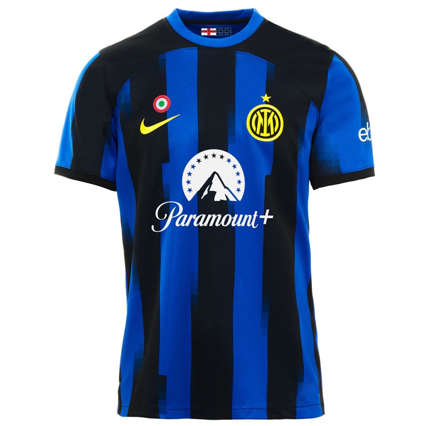 Enfant Maillot Votre Nom #0 Noir Bleu Tenues Domicile 2023/24 T-Shirt Suisse